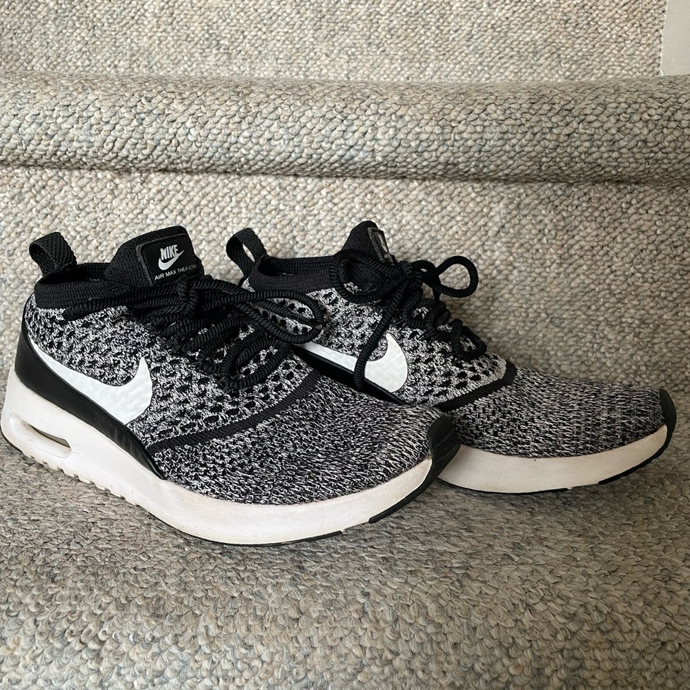 Nike Air Max Thea Ultra FK Athleisure Minimalist Sneakers Black White ‘Oreo’ 8.5 - Picture 12 of 12